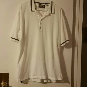Reebok golf Polo Shirt sz L. White w/ gray trim